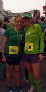 Wearing green and ready to run with one of my favorites.