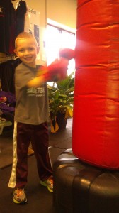 Silas was all smiles at boxing today