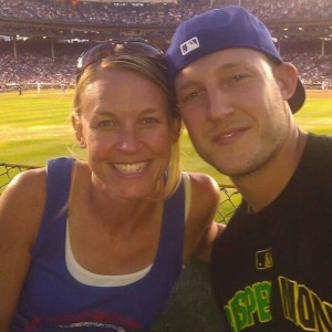 "Little brother" and I on the evening of June 17, 2012 in the bleachers of Wrigley Field.